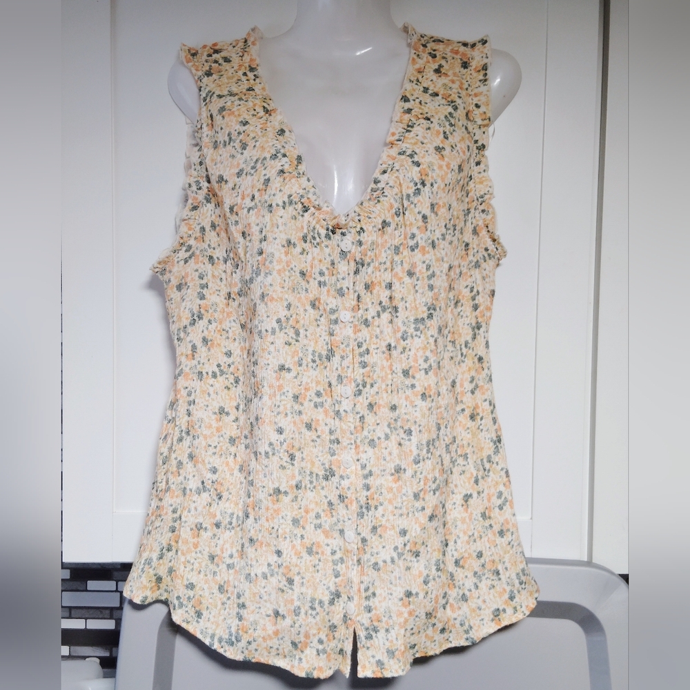 Wonderly Sleeveless Button Front Blouse Sz-1x - Picture 2 of 5